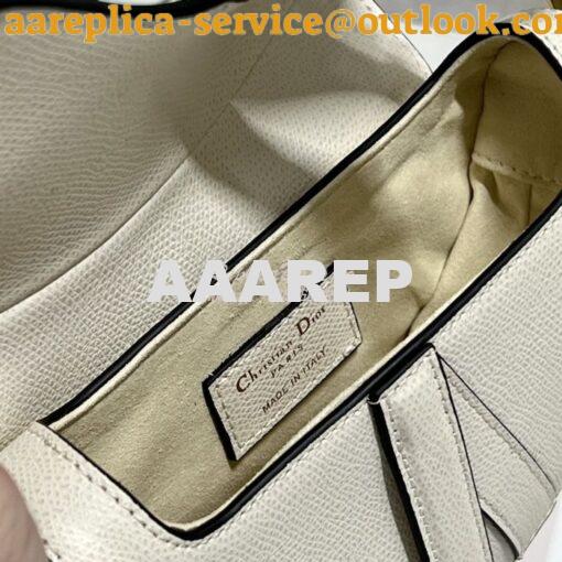 Replica Dior Saddle Bag With Strap Grained Calfskin M0455 Latte 9