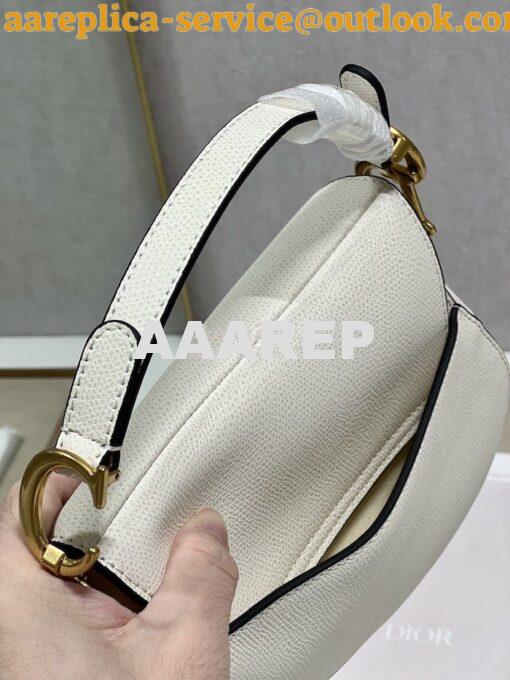 Replica Dior Saddle Bag With Strap Grained Calfskin M0455 Latte 10