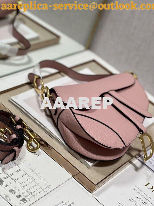 Replica Dior Saddle Bag With Strap Grained Calfskin M0455 Antique Pink 4