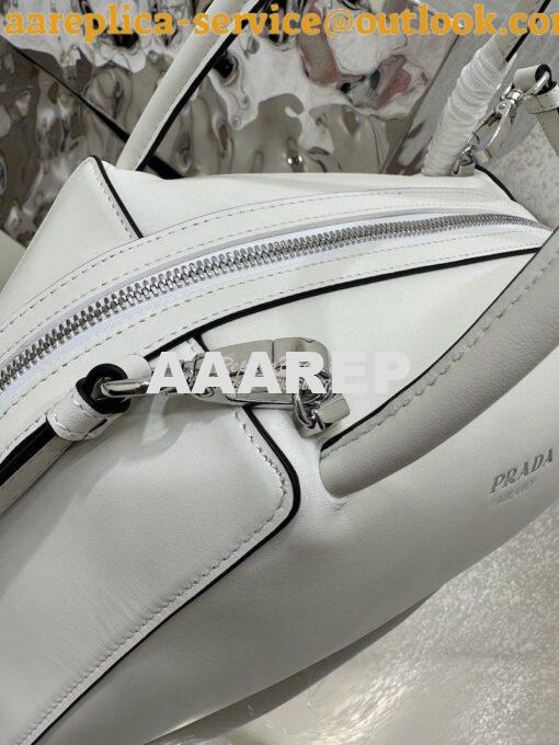 Replica Prada Medium Leather Supernova Handbag 1BA365 White 8