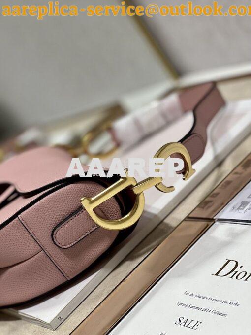 Replica Dior Saddle Bag With Strap Grained Calfskin M0455 Antique Pink 6