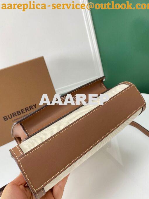 Replica Burberry Mini Two-tone Canvas and Leather Pocket Bag 80146151 5