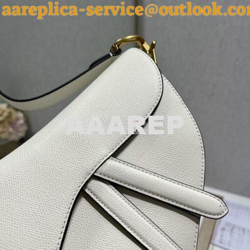 Replica Dior Saddle Bag With Strap Grained Calfskin M0455 Latte 13