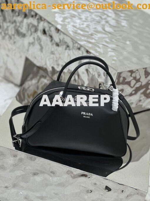 Replica Prada Medium Leather Supernova Handbag 1BA365 Black 4