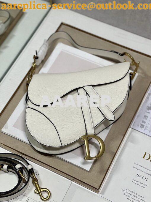 Replica Dior Saddle Bag With Strap Grained Calfskin M0455 Latte 14