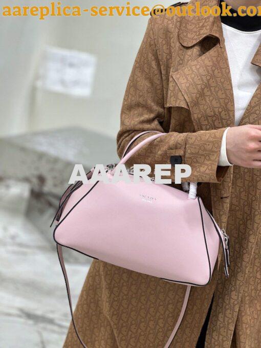 Replica Prada Medium Leather Supernova Handbag 1BA365 Alabaster Pink 11