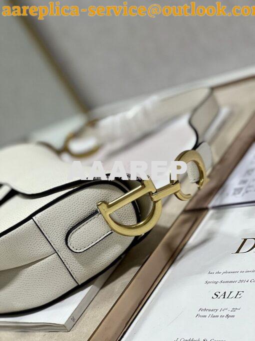 Replica Dior Saddle Bag With Strap Grained Calfskin M0455 Latte 15