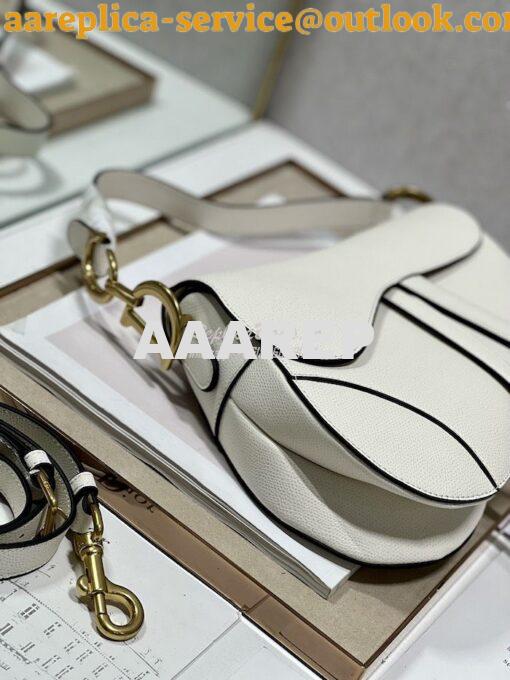 Replica Dior Saddle Bag With Strap Grained Calfskin M0455 Latte 16