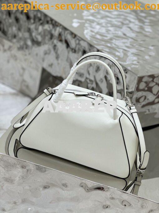 Replica Prada Medium Leather Supernova Handbag 1BA365 White 13