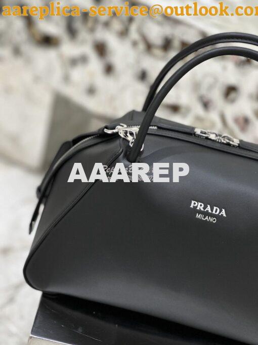 Replica Prada Medium Leather Supernova Handbag 1BA365 Black 7