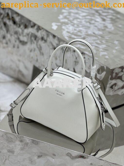 Replica Prada Small Leather Supernova Handbag 1BA366 White 3