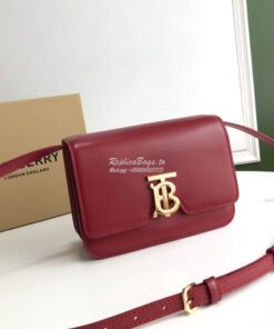 Replica Burberry TB Leather Bag 80103351 Dark Red