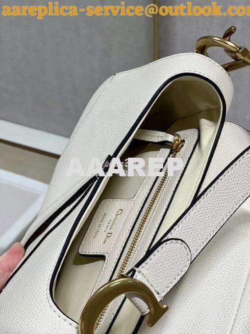 Replica Dior Saddle Bag With Strap Grained Calfskin M0455 Latte 18