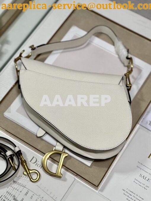 Replica Dior Saddle Bag With Strap Grained Calfskin M0455 Latte 19