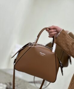 Replica Prada Small Leather Supernova Handbag 1BA366 Cognac 2