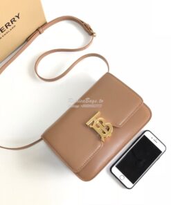 Replica Burberry TB Leather Bag 80103351 Light camel 2