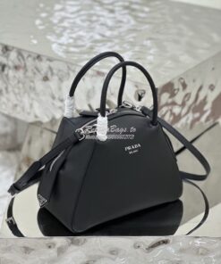 Replica Prada Small Leather Supernova Handbag 1BA366 Black 2