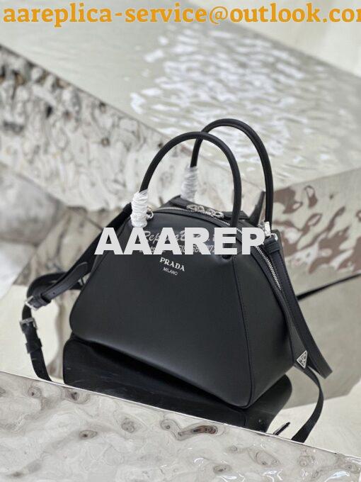 Replica Prada Small Leather Supernova Handbag 1BA366 Black 3