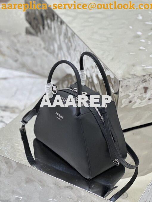 Replica Prada Small Leather Supernova Handbag 1BA366 Black 4