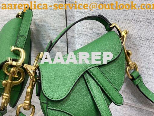 Replica Dior Micro Saddle Bag with Strap Green Goatskin S5685 4