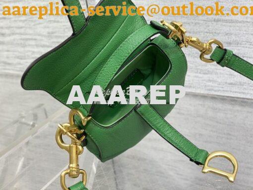 Replica Dior Micro Saddle Bag with Strap Green Goatskin S5685 8