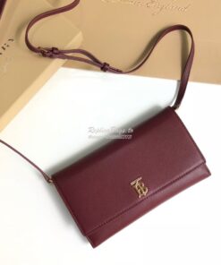 Replica Burberry Monogram Motif Leather Wallet with Detachable Strap 8