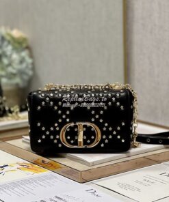 Replica Dior Small Caro Bag Black Gold Lucky Star Cannage Lambskin M92 2