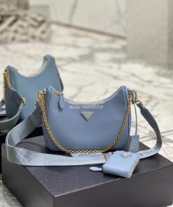 Replica Prada Re-edition 2005 Saffiano Leather Bag 1BH204 Pale Blue 2