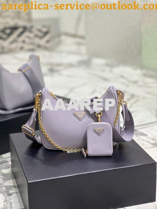 Replica Prada Re-edition 2005 Saffiano Leather Bag 1BH204 Wisteria 5