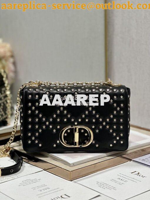 Replica Dior Medium Large Caro Bag Black Gold Lucky Star Cannage Lambs