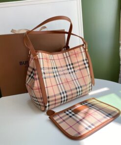 Replica Burberry The Small Canter In Haymarket Check 2 in 1 Brown