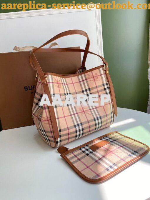 Replica Burberry The Small Canter In Haymarket Check 2 in 1 Brown