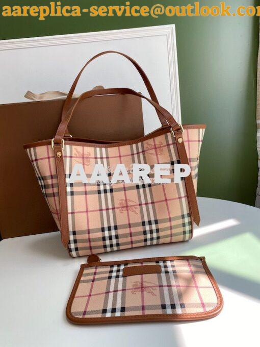 Replica Burberry The Small Canter In Haymarket Check 2 in 1 Brown 2