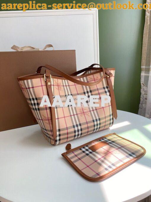 Replica Burberry The Small Canter In Haymarket Check 2 in 1 Brown 3