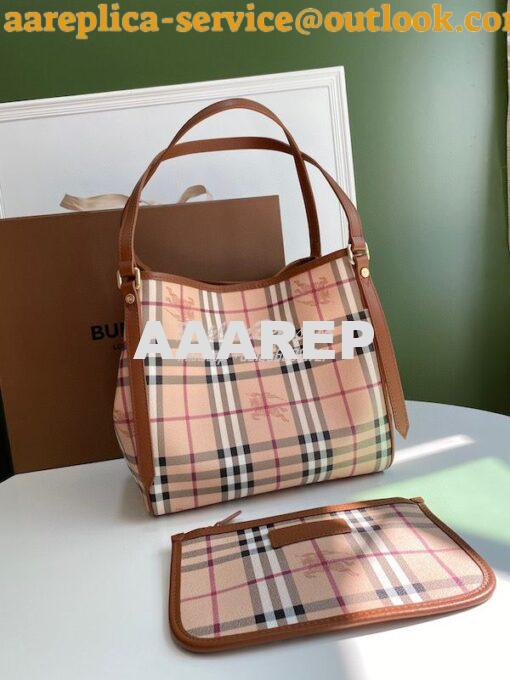 Replica Burberry The Small Canter In Haymarket Check 2 in 1 Brown 4