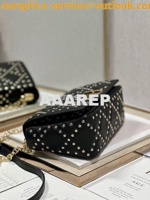 Replica Dior Medium Large Caro Bag Black Gold Lucky Star Cannage Lambs 4