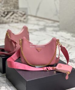 Replica Prada Re-edition 2005 Saffiano Leather Bag 1BH204 Petal Pink 2