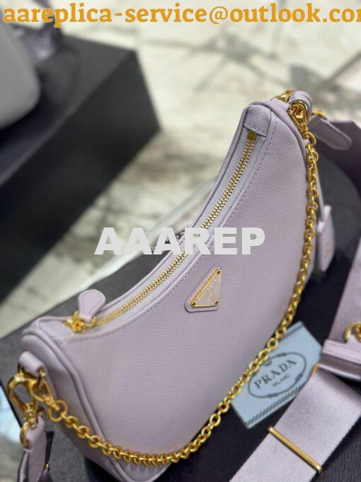 Replica Prada Re-edition 2005 Saffiano Leather Bag 1BH204 Wisteria 8