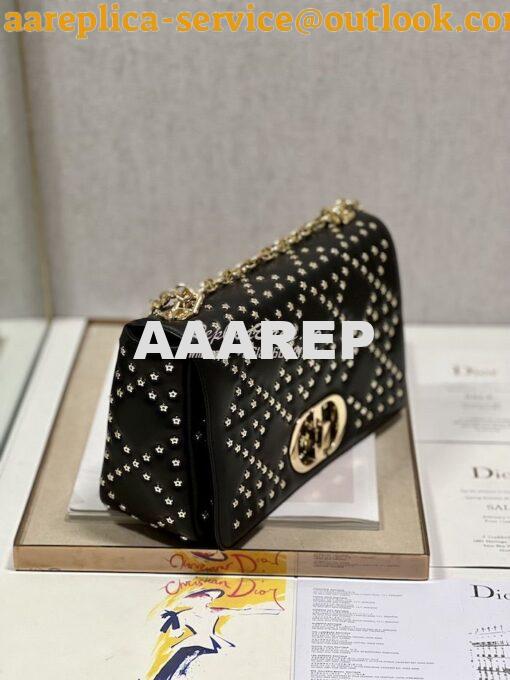 Replica Dior Medium Large Caro Bag Black Gold Lucky Star Cannage Lambs 11