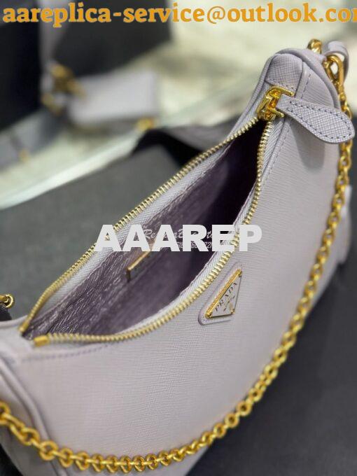 Replica Prada Re-edition 2005 Saffiano Leather Bag 1BH204 Wisteria 12