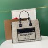 Replica Burberry Mini Two-tone Canvas and Leather Freya Bag Natural Ta 12