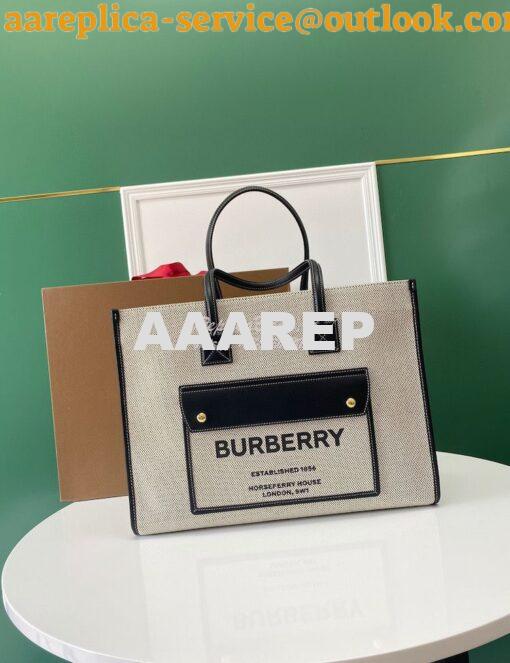 Replica Burberry Small Medium Two-tone Canvas and Leather Freya Tote 8