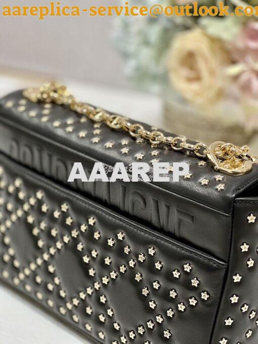 Replica Dior Medium Large Caro Bag Black Gold Lucky Star Cannage Lambs 18