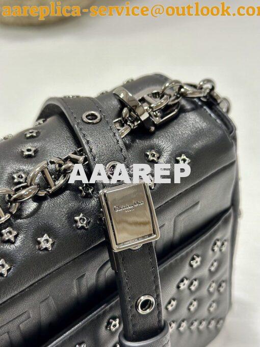 Replica Dior Medium Large Caro Bag Black Lucky Star Cannage Lambskin M 6