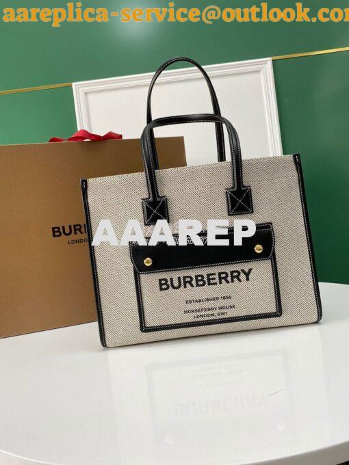 Replica Burberry Small Medium Two-tone Canvas and Leather Freya Tote 8 8