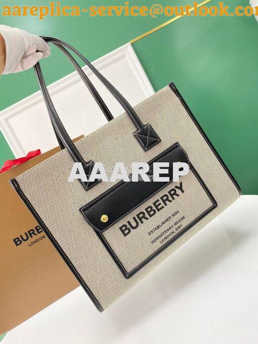 Replica Burberry Small Medium Two-tone Canvas and Leather Freya Tote 8 9