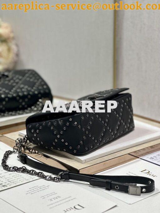 Replica Dior Medium Large Caro Bag Black Lucky Star Cannage Lambskin M 10