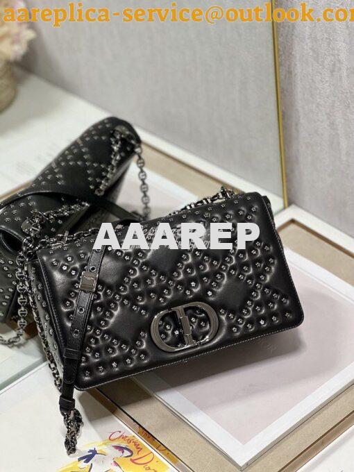 Replica Dior Medium Large Caro Bag Black Lucky Star Cannage Lambskin M 13