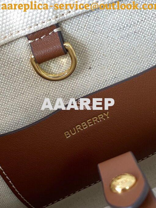 Replica Burberry Mini Two-tone Canvas and Leather Freya Bag Natural Ta 8