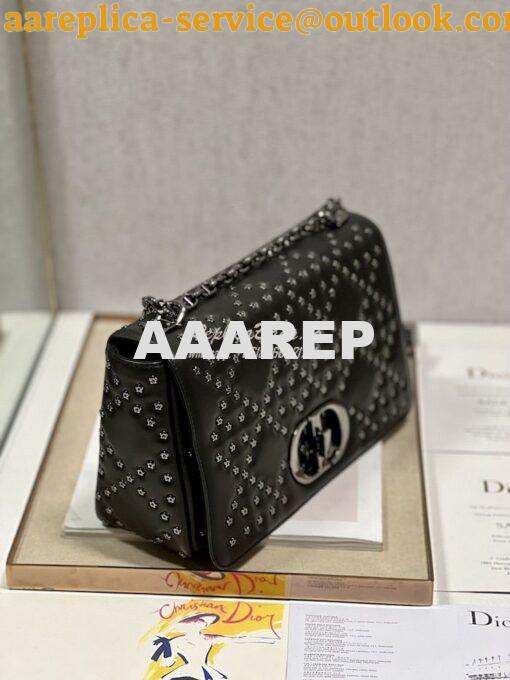 Replica Dior Medium Large Caro Bag Black Lucky Star Cannage Lambskin M 14